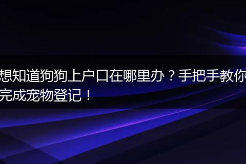 想知道狗狗上户口在哪里办？手把手教你完成宠物登记！
