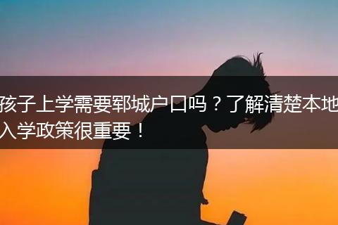 孩子上学需要郓城户口吗？了解清楚本地入学政策很重要！