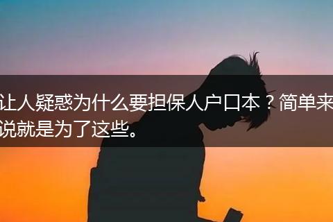 让人疑惑为什么要担保人户口本？简单来说就是为了这些。