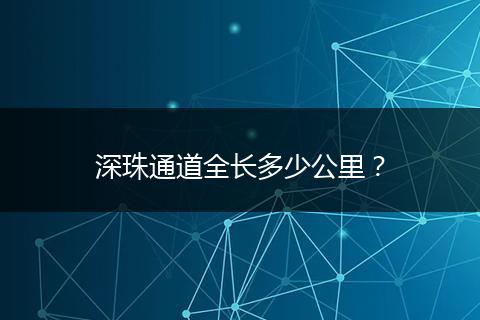 深珠通道全长多少公里？