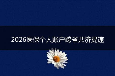 2026医保个人账户跨省共济提速