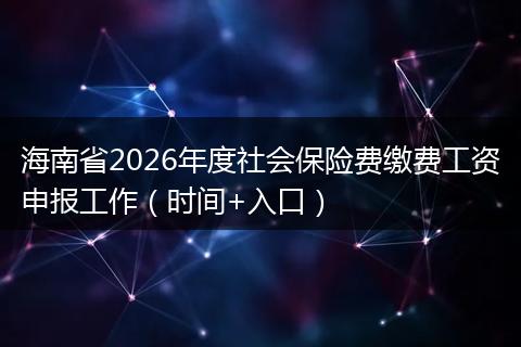 海南省2026年度社会保险费缴费工资申报工作（时间+入口）