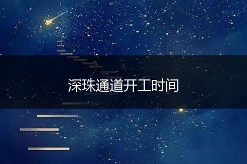 深珠通道开工时间