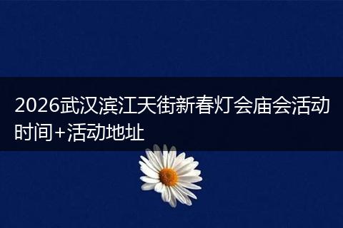 2026武汉滨江天街新春灯会庙会活动时间+活动地址