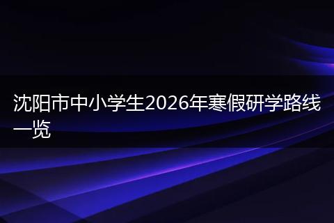 沈阳市中小学生2026年寒假研学路线一览