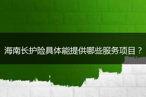 海南长护险具体能提供哪些服务项目？