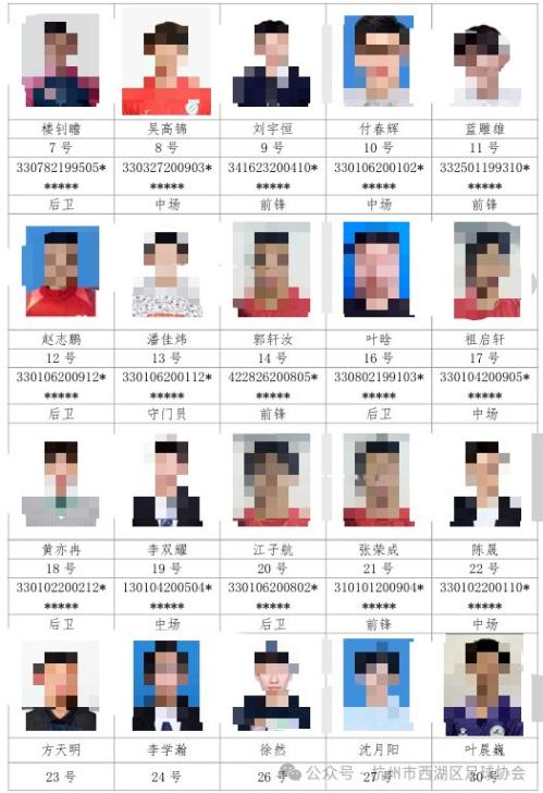 2026杭州城市足球联赛西湖区参赛大名单