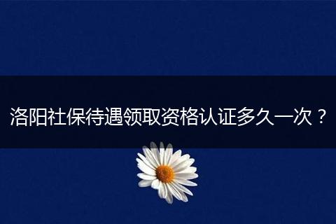 洛阳社保待遇领取资格认证多久一次？
