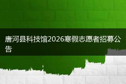 唐河县科技馆2026寒假志愿者招募公告