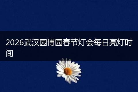 2026武汉园博园春节灯会每日亮灯时间