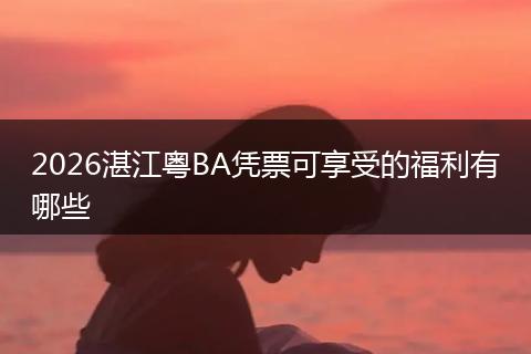 2026湛江粤BA凭票可享受的福利有哪些