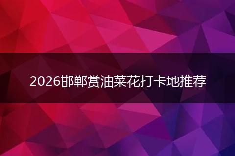 2026邯郸赏油菜花打卡地推荐