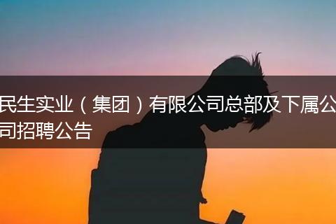 民生实业（集团）有限公司总部及下属公司招聘公告