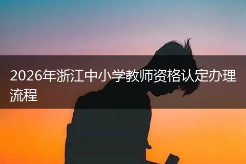 2026年浙江中小学教师资格认定办理流程