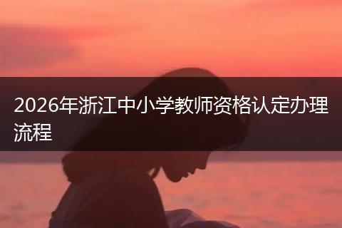 2026年浙江中小学教师资格认定办理流程