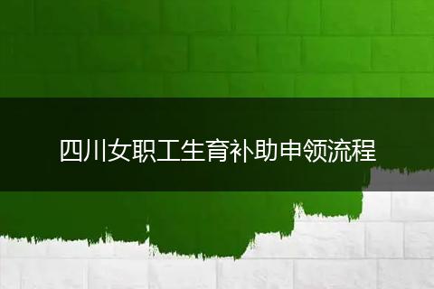 四川女职工生育补助申领流程