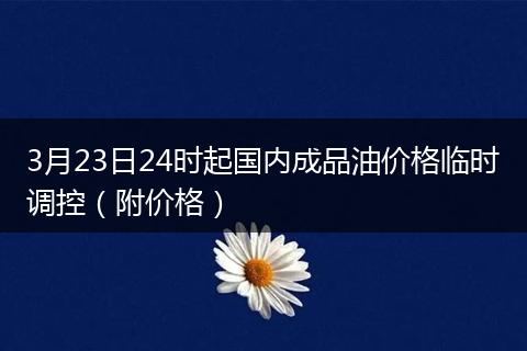 3月23日24时起国内成品油价格临时调控（附价格）