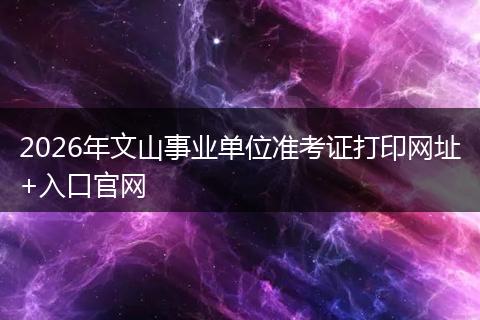 2026年文山事业单位准考证打印网址+入口官网