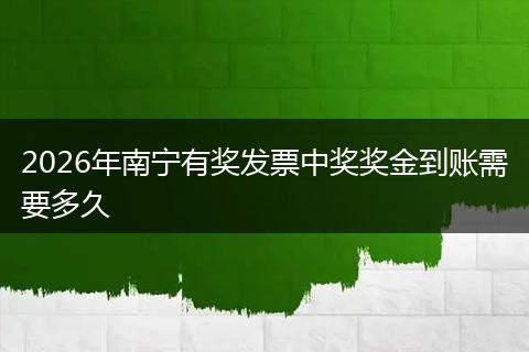 2026年南宁有奖发票中奖奖金到账需要多久