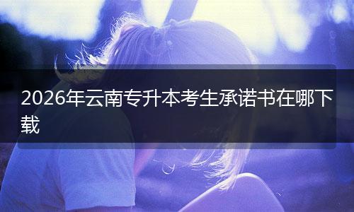 2026年云南专升本考生承诺书在哪下载