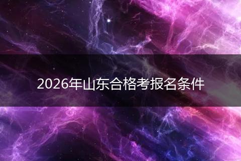 2026年山东合格考报名条件