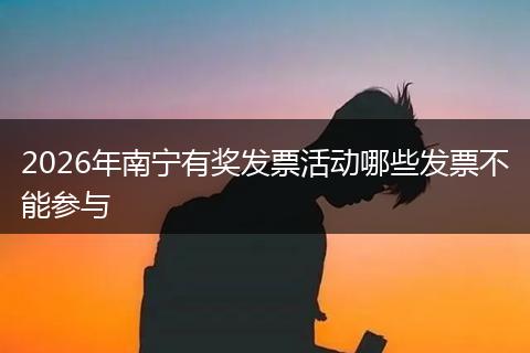 2026年南宁有奖发票活动哪些发票不能参与