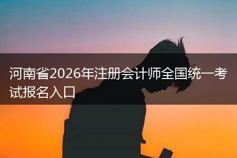 河南省2026年注册会计师全国统一考试报名入口