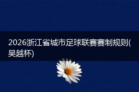 2026浙江省城市足球联赛赛制规则(吴越杯)