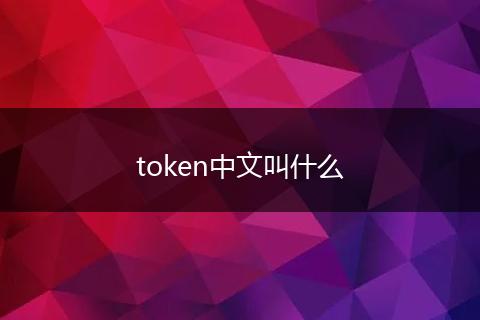token中文叫什么