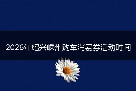 2026年绍兴嵊州购车消费券活动时间