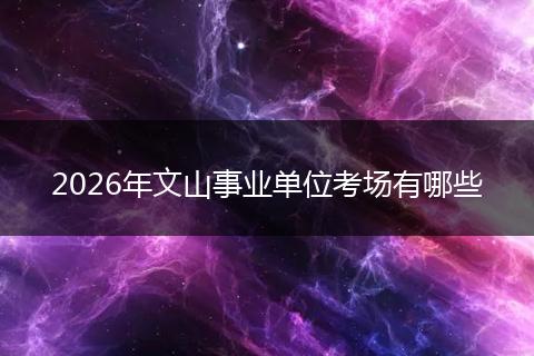 2026年文山事业单位考场有哪些