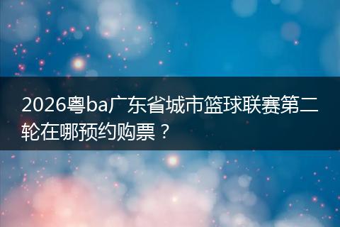 2026粤ba广东省城市篮球联赛第二轮在哪预约购票？