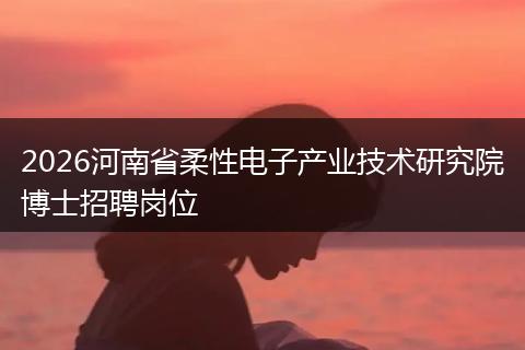 2026河南省柔性电子产业技术研究院博士招聘岗位