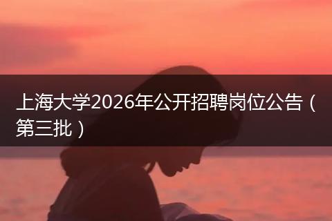 上海大学2026年公开招聘岗位公告（第三批）
