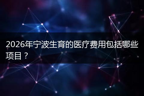 2026年宁波生育的医疗费用包括哪些项目？