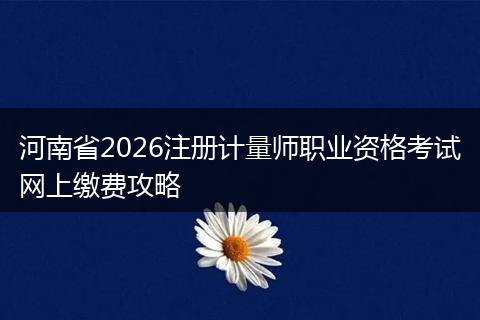河南省2026注册计量师职业资格考试网上缴费攻略