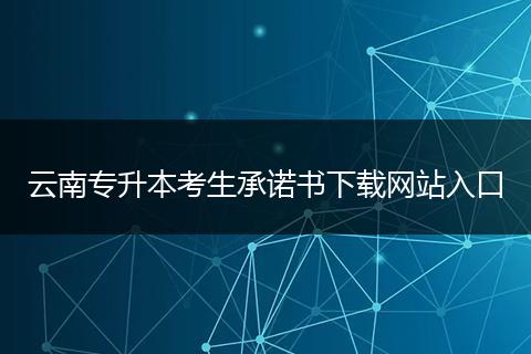 云南专升本考生承诺书下载网站入口