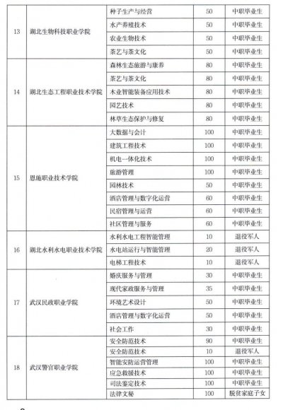 2026湖北高职单招有哪些学校（招生专业+计划）