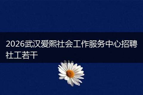2026武汉爱熙社会工作服务中心招聘社工若干