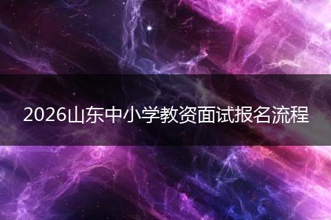 2026山东中小学教资面试报名流程