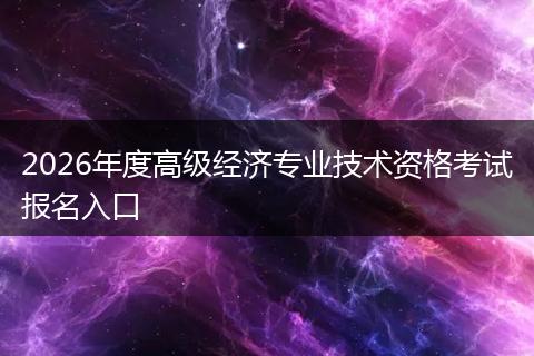 2026年度高级经济专业技术资格考试报名入口