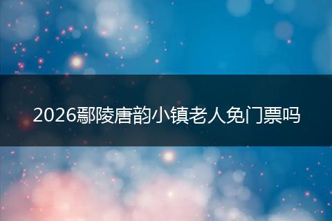 2026鄢陵唐韵小镇老人免门票吗