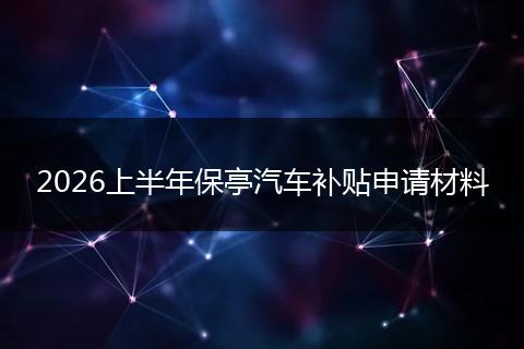 2026上半年保亭汽车补贴申请材料