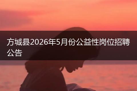 方城县2026年5月份公益性岗位招聘公告