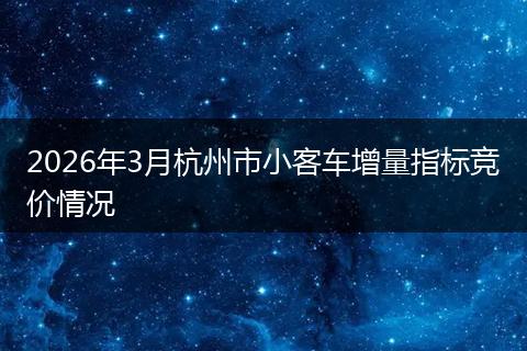 2026年3月杭州市小客车增量指标竞价情况