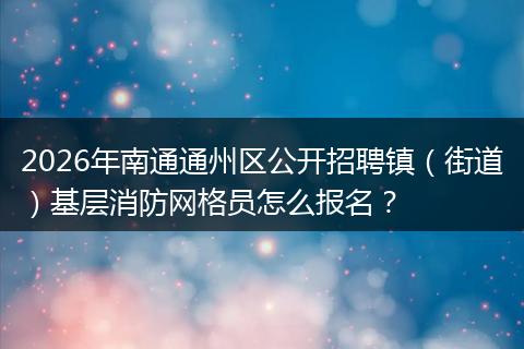 2026年南通通州区公开招聘镇（街道）基层消防网格员怎么报名？