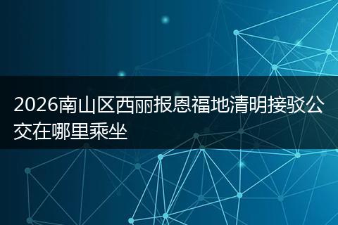 2026南山区西丽报恩福地清明接驳公交在哪里乘坐