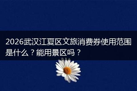 2026武汉江夏区文旅消费券使用范围是什么？能用景区吗？