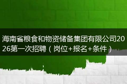 海南省粮食和物资储备集团有限公司2026第一次招聘（岗位+报名+条件）