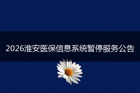 2026淮安医保信息系统暂停服务公告